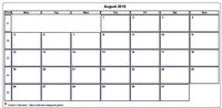 Calendar August 2019