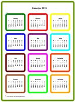 2019 annual color calendar