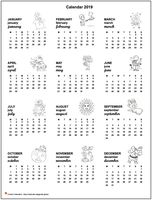 Annual calendar primary school 2019