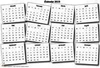 Annual 2019 calendar pell-mell