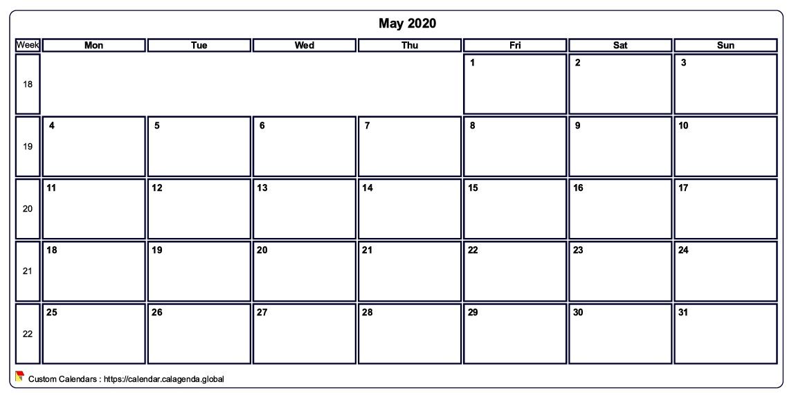 Calendar May 2020