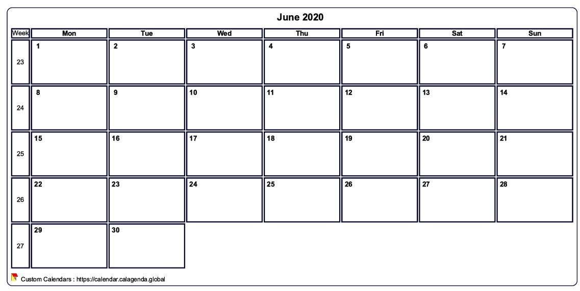 Calendar June 2020
