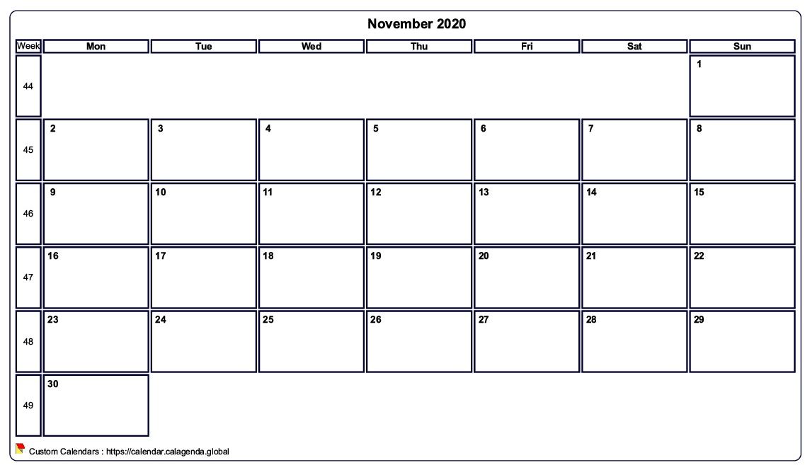Calendar November 2020