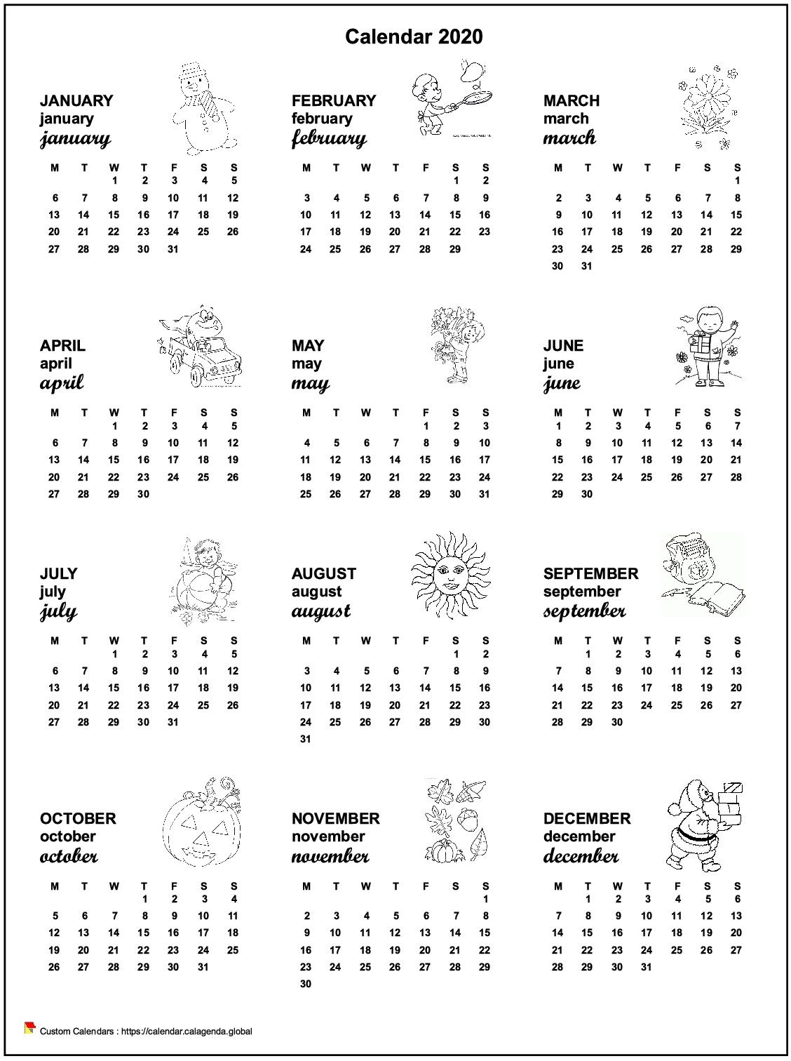 Calendar 2020 annual maternal and primary school
