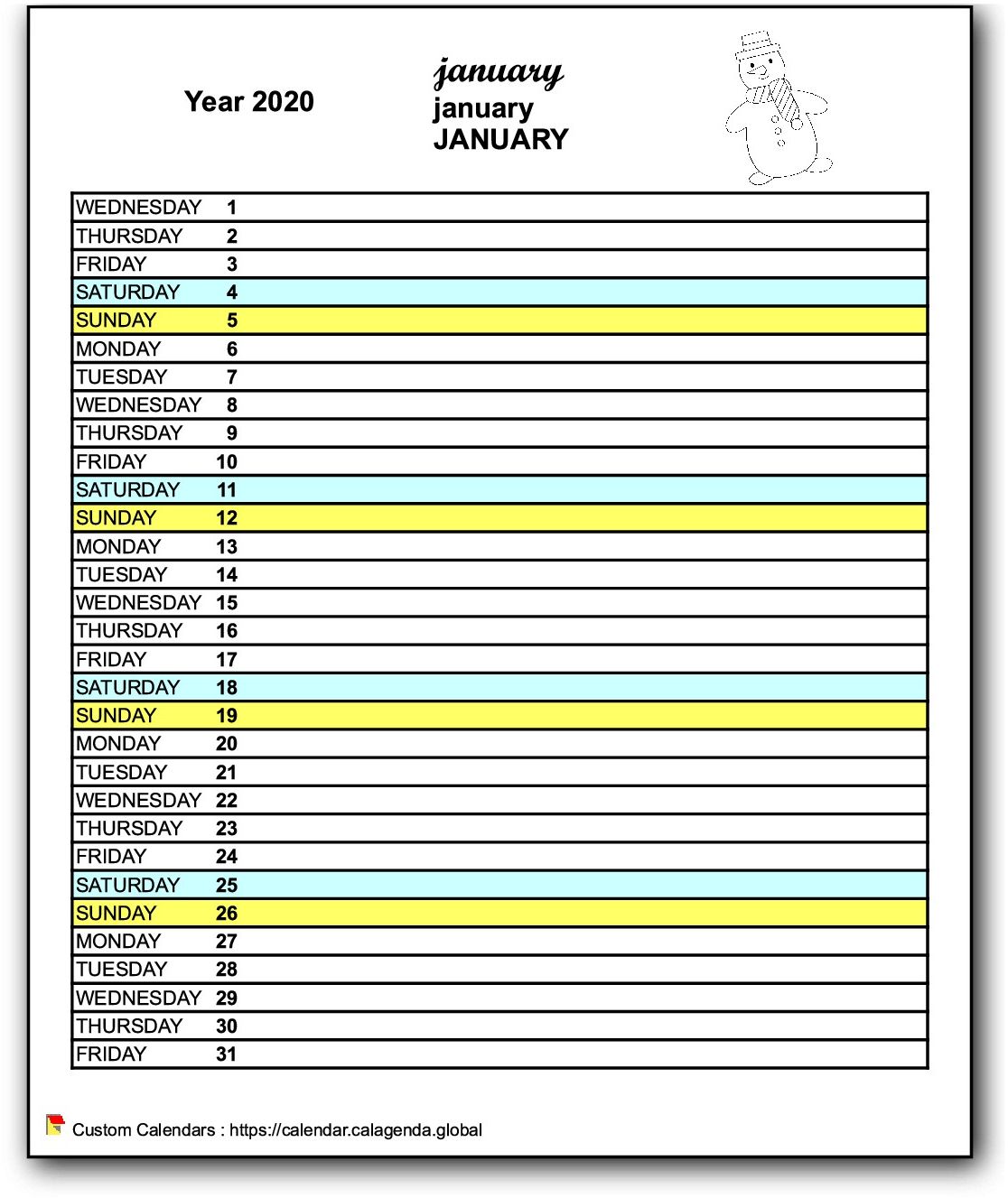 Calendar monthly 2020 school agenda primary school