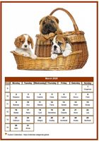 March 2020 calendar of serie 'dogs'
