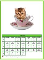 April 2020 calendar of serie 'Cats'