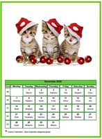 December 2020 calendar of serie 'cats'