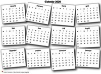 Annual 2020 calendar pell-mell