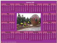 2020 pink photo calendar