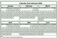 2020 semi-annual mini white calendar