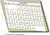 Calendar january 2020 3d style