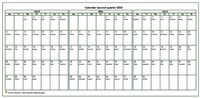 2020 quarterly calendar of landscape format
