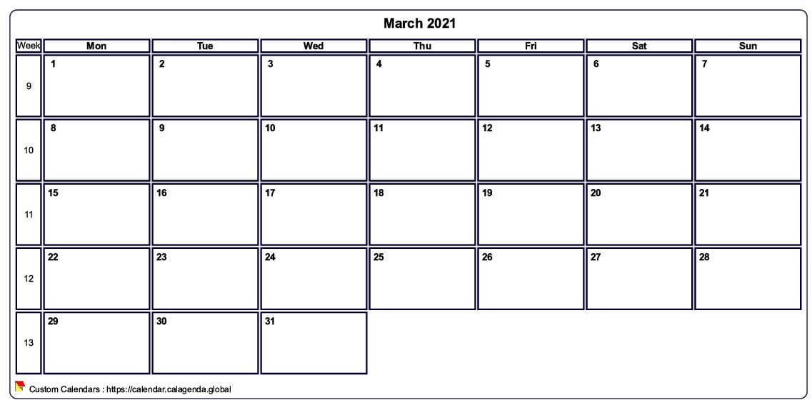 Calendar March 2021