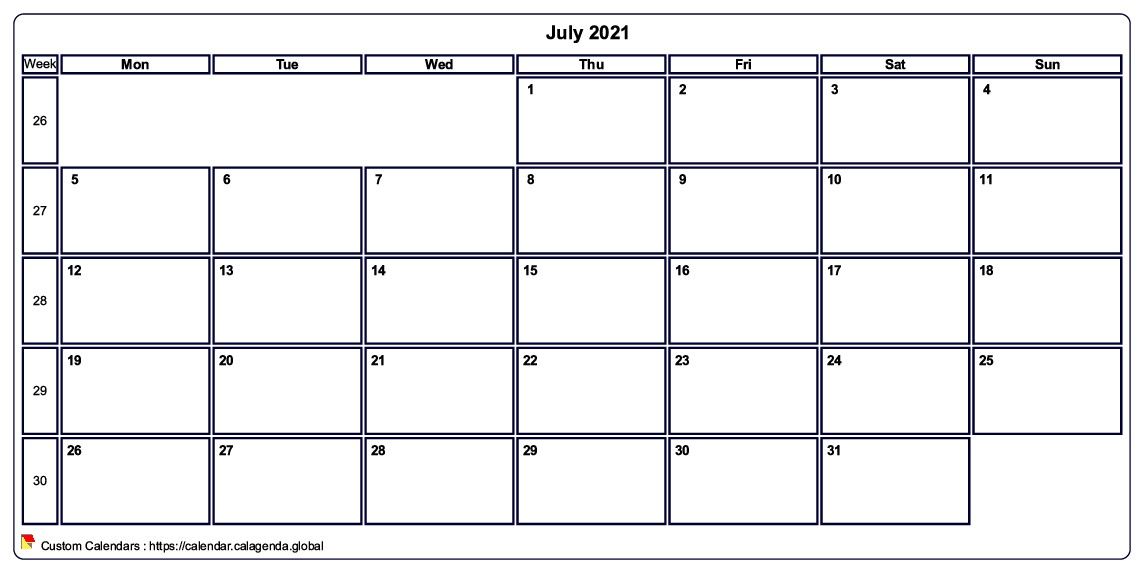 Calendar July 2021