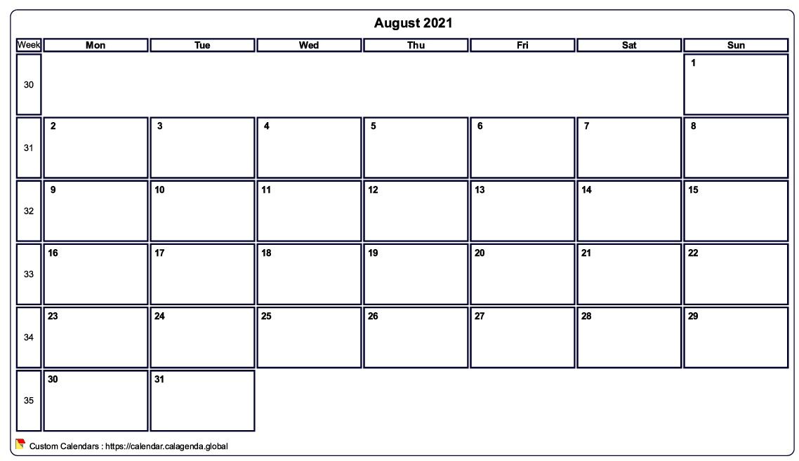 Calendar August 2021