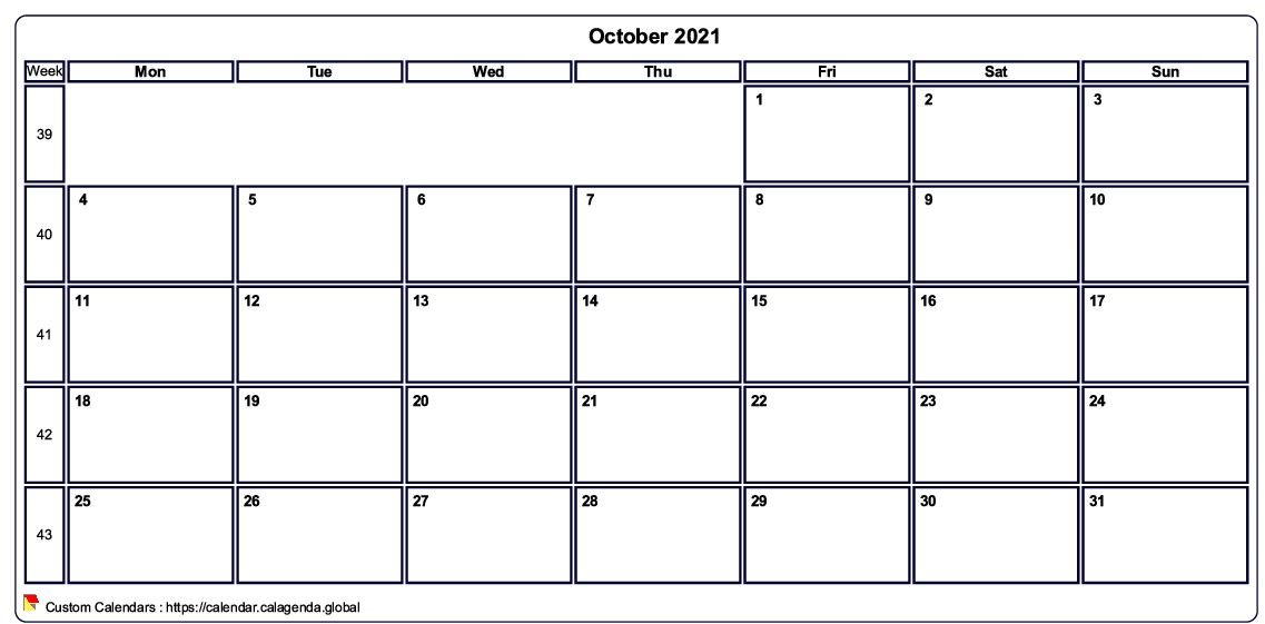 Calendar October 2021