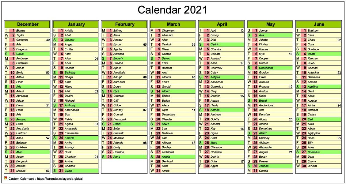 Calendar 2021 half-year of seven months