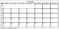 Calendar january 2021