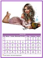 January 2021 calendar women