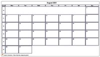 Calendar August 2021
