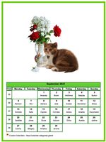 September 2021 calendar of serie 'cats'