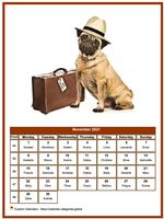 November 2021 calendar of serie 'dogs'