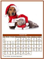 December 2021 calendar of serie 'dogs'