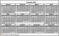 2021 calendar to print, mini format 4x3