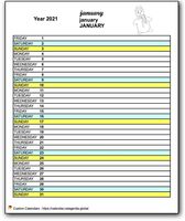 Monthly 2021 diary for primary schools