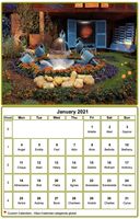 Monthly 2021 calendar with picture at the top