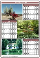 2021 quarterly calendar with one photo per month