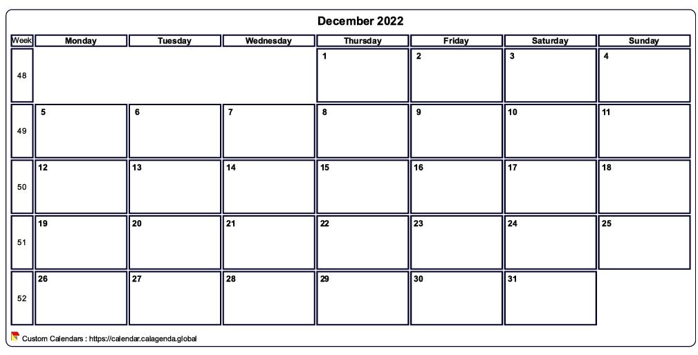 Calendar December 2022