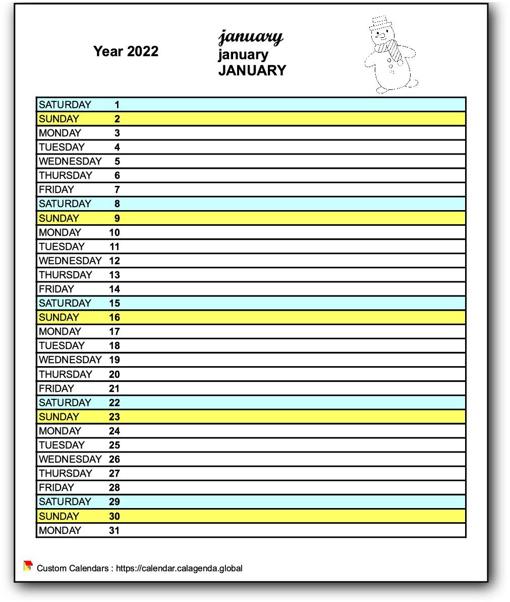 Calendar monthly 2022 school agenda primary school