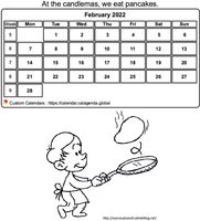 February 2022 coloring calendar