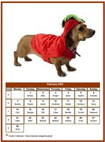 February 2022 calendar of serie 'dogs'