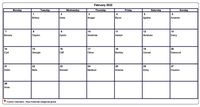 2022  calendar February blank format landscape