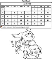 April 2022 coloring calendar