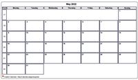 Calendar may 2022