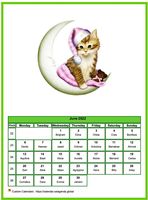June 2022 calendar of serie 'Cats'