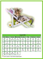 August 2022 calendar of serie 'Cats'