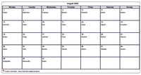 2022  calendar august blank format landscape