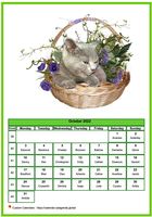 October 2022 calendar of serie 'Cats'