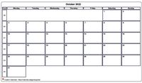 Calendar october 2022
