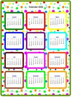 2022 annual color calendar