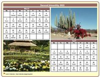 2022 two-month calendar with a different photo each month