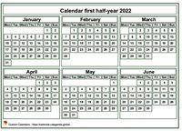 2022 semi-annual mini white calendar