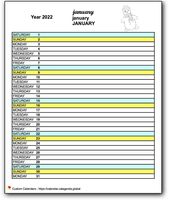 Monthly 2022 diary for primary schools