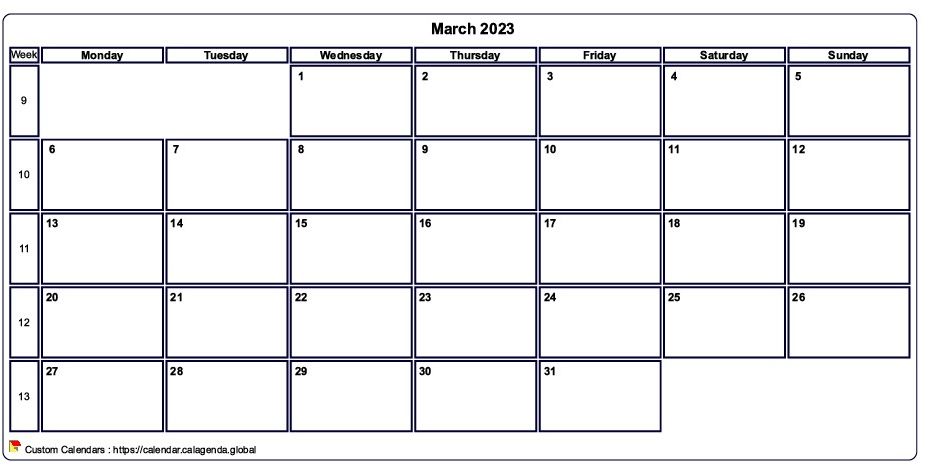 Calendar march 2023