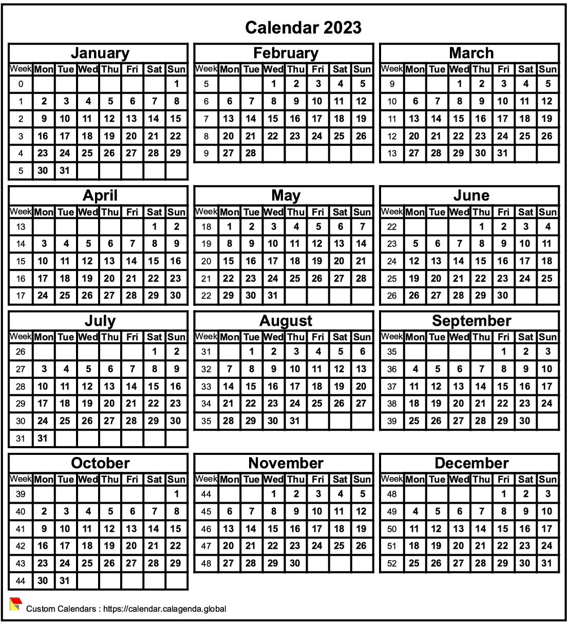 2023 2024 Two Yearly Calendar Template Printable Calendar Template ...